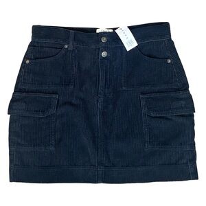 NWT Topshop Corduroy Cargo Mini Skirt in Navy Women’s US 8